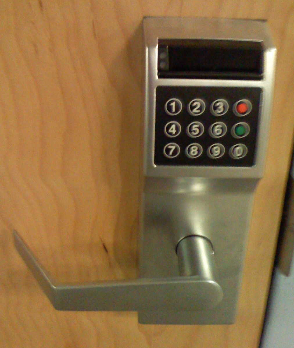 Onity magnetic keycard lock, a typical magnetic stripe lock